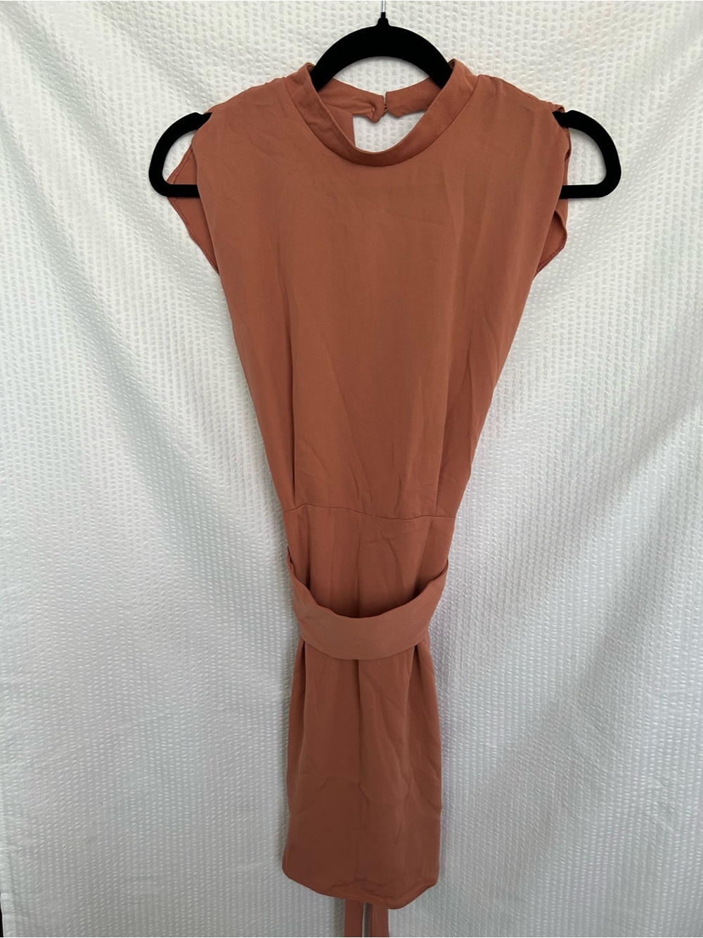 NWT ASOS Brown High Neck Tie Waist Mini Dress Size US 4